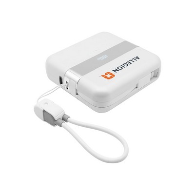 Gemini Two Piece Shareable 10,000 mAh Power Bank with Charging Cable Loop